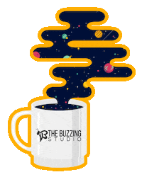 Coffee Morning Sticker by The Buzzing Studio