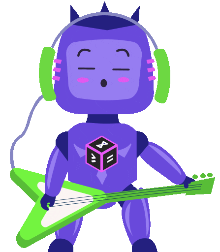 Guitar Player Robot Sticker by 482.solutions