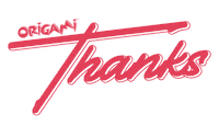 Pink Thanks Sticker by Origami Bikini