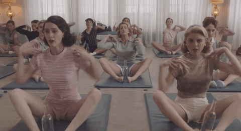 beccapatton giphyupload season 1 exercise marvelous mrs maisel GIF
