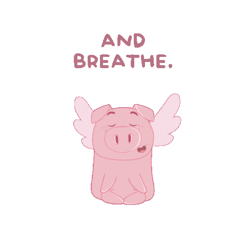 Flying Pig Relax Sticker by PositivelyPigasus