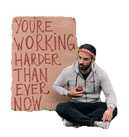 Working Hard Cross-Legged Sticker by Lake Street Dive