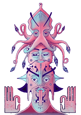 GregoryHedrich giphyupload illustration trippy dark Sticker