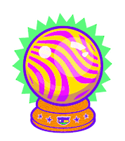 Crystal Ball Summer Sticker by Mighty Hoopla