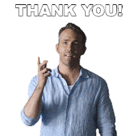 Ryan Reynolds Thank You Sticker by The Hitman's Wife's Bodyguard