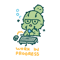 yahhoprickles kawaii work cactus progress Sticker