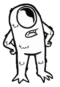 Suspicious Little Monster Sticker by Chris Hallbeck
