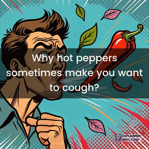 Hot Peppers Cough GIF by ExplainingWhy.com