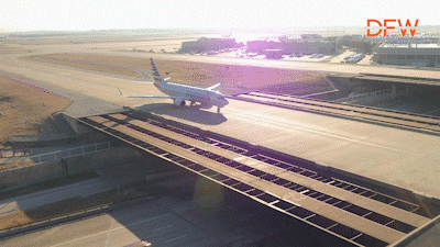 DFWAirportSocial giphyupload plane runway airport GIF