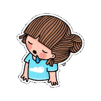 Tired Girl Sticker
