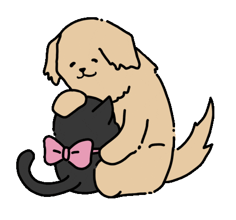 GoldendogBlackcat giphyupload love hug blackcat Sticker