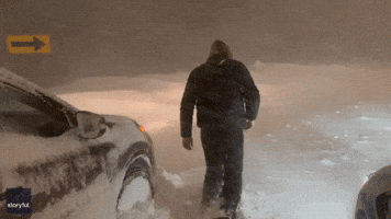 Man Trudges Through 'Near-Blizzard Conditions' in Western New York