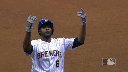 milwaukee brewers fingers GIF by MLB