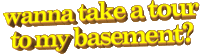 to my basement Sticker by AnimatedText