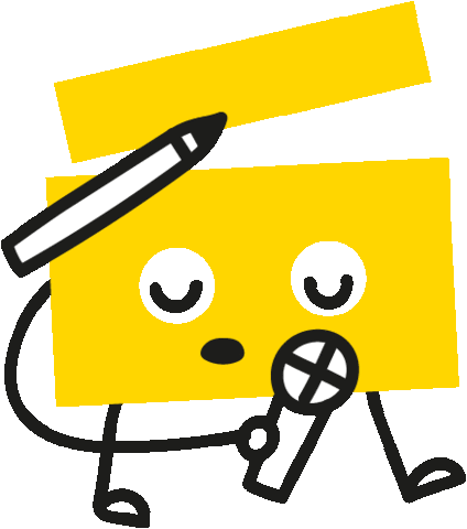 sarasvarthumle giphyupload yellow talking reporter Sticker