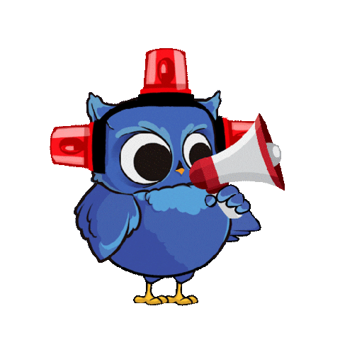 Owl Listen Sticker by BigBrains