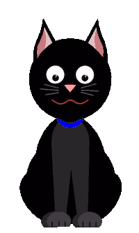 BlackCatVideo animation black cat finch nosey Sticker