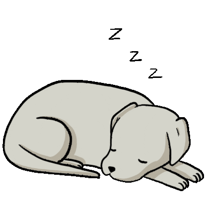 Tired Sleeping Dogs Sticker by Three Under the Rain