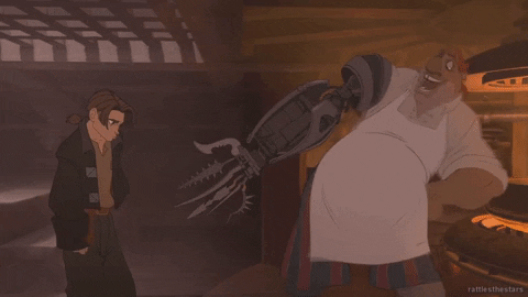 Avatarrules23 giphygifmaker treasure planet john silver jim hawkins GIF