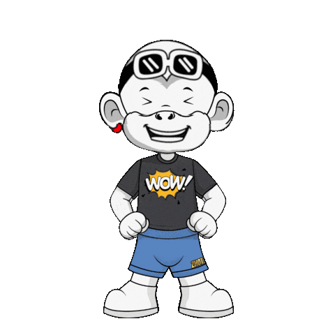 White Monkey Wow Sticker by Zhot