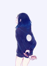 Weiwawa anime girl space aesthetic GIF