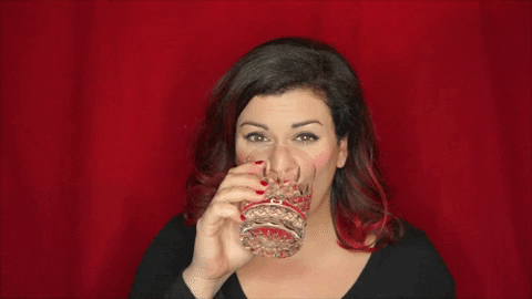 christinegritmon giphygifmaker laugh red water GIF