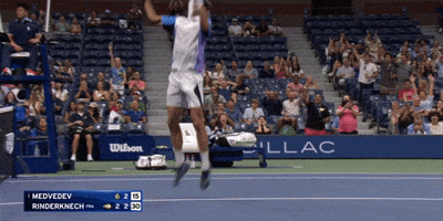 Rinderknech Jumps For Joy