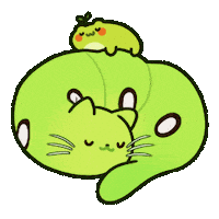 PondHQ cat frog snuggle frogs Sticker