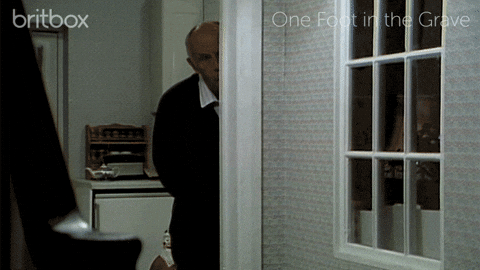 Scared One Foot In The Grave GIF by britbox