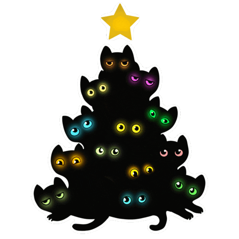 Happy Christmas Tree Sticker