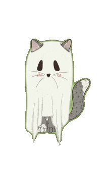 Ghost Cat Boo Sticker