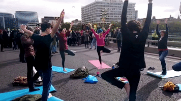 Yoga, Dance and Song on Westminster Bridge