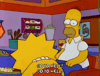 Simpsons gif. Lisa and Homer are sitting together and Lisa is distraught. She tells him, "Go to hell, go to hell!" as Homer looks at her with concern but is unsure what to do.