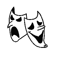 Artisme2300 art mask theatre scene Sticker
