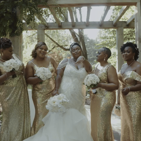 Bride is showing off her ring
