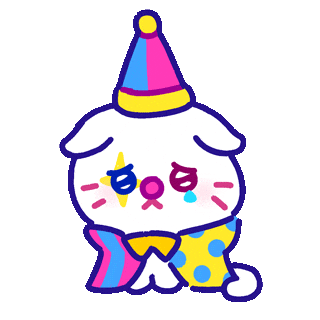 giraffaloops cat sad cry clown Sticker