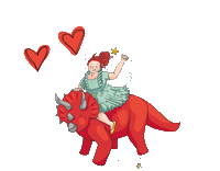 Heart Dinosaur Sticker by DenGodaFen
