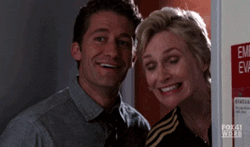 Amused Jane Lynch GIF