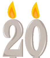 Flickering 20 Years Sticker