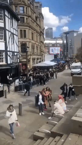 Large Crowds Seen in Manchester Following Easing of Lockdown Restrictions