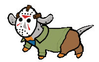 Friday The 13Th Dog Sticker by Stefanie Shank