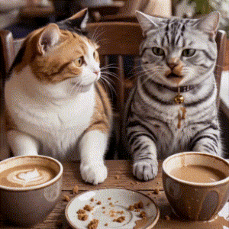 Tabby Cat Cafe GIF