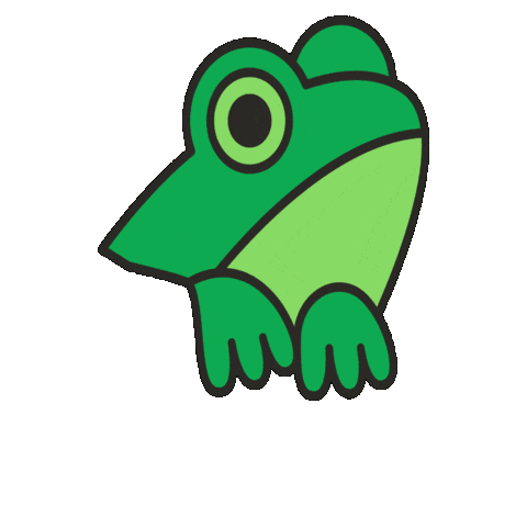 maevechocolate giphygifmaker green animal frog Sticker