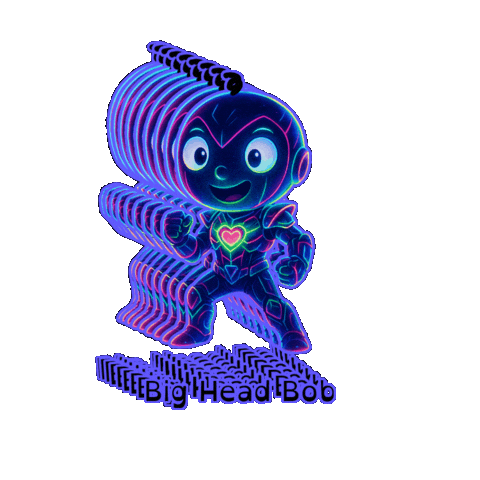 Happy Heart Sticker by BigHeadBob.com