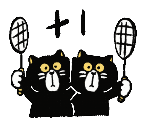 Cat Badminton Sticker