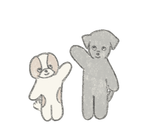 yu_art02 dog look here tap Sticker
