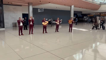 Mariachi Band Performs at Denver Airport