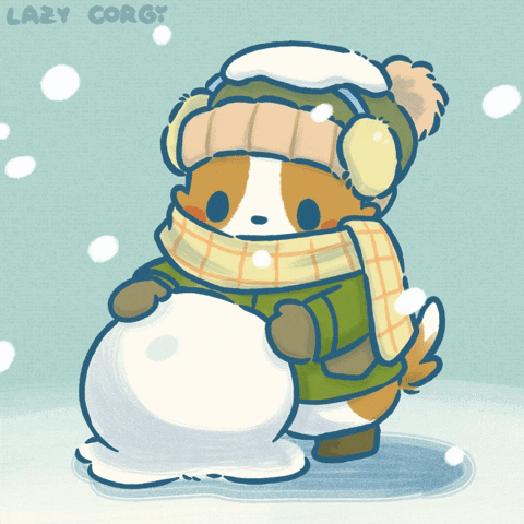 Welsh Corgi Snow GIF by Lazy Corgi