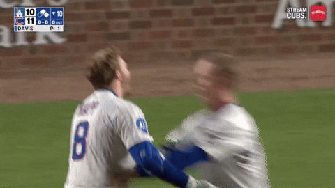 Chicago Cubs Hug GIF by TheDreamTeam 