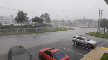 Storm Smashes Daytona Beach, Florida, Before Rainbow Appears